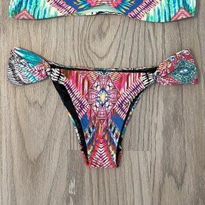 PilyQ Hindi Utopia Fanned Bikini Teeny BOTTOM ONLY - Size Small